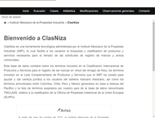 Tablet Screenshot of clasniza.impi.gob.mx